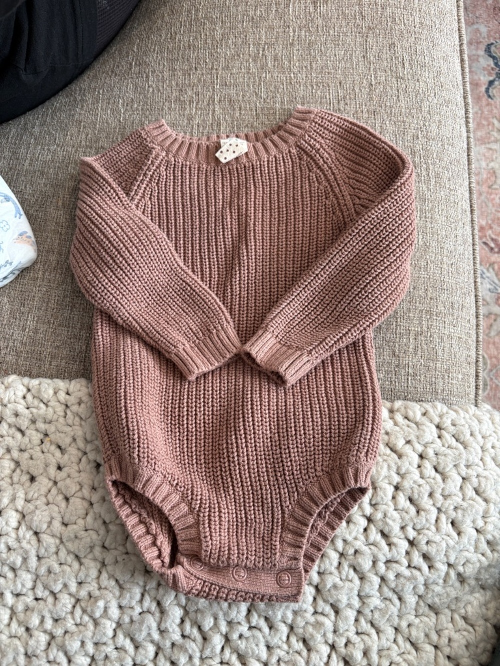 Knit Long-Sleeve Baby Bodysuit